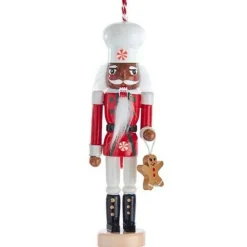 African American Chef With Gingerbread Cookie Nutcracker Ornament<Kurt Adler New