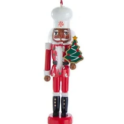 African American Chef With Tree Cookie Nutcracker Ornament<Kurt Adler Clearance