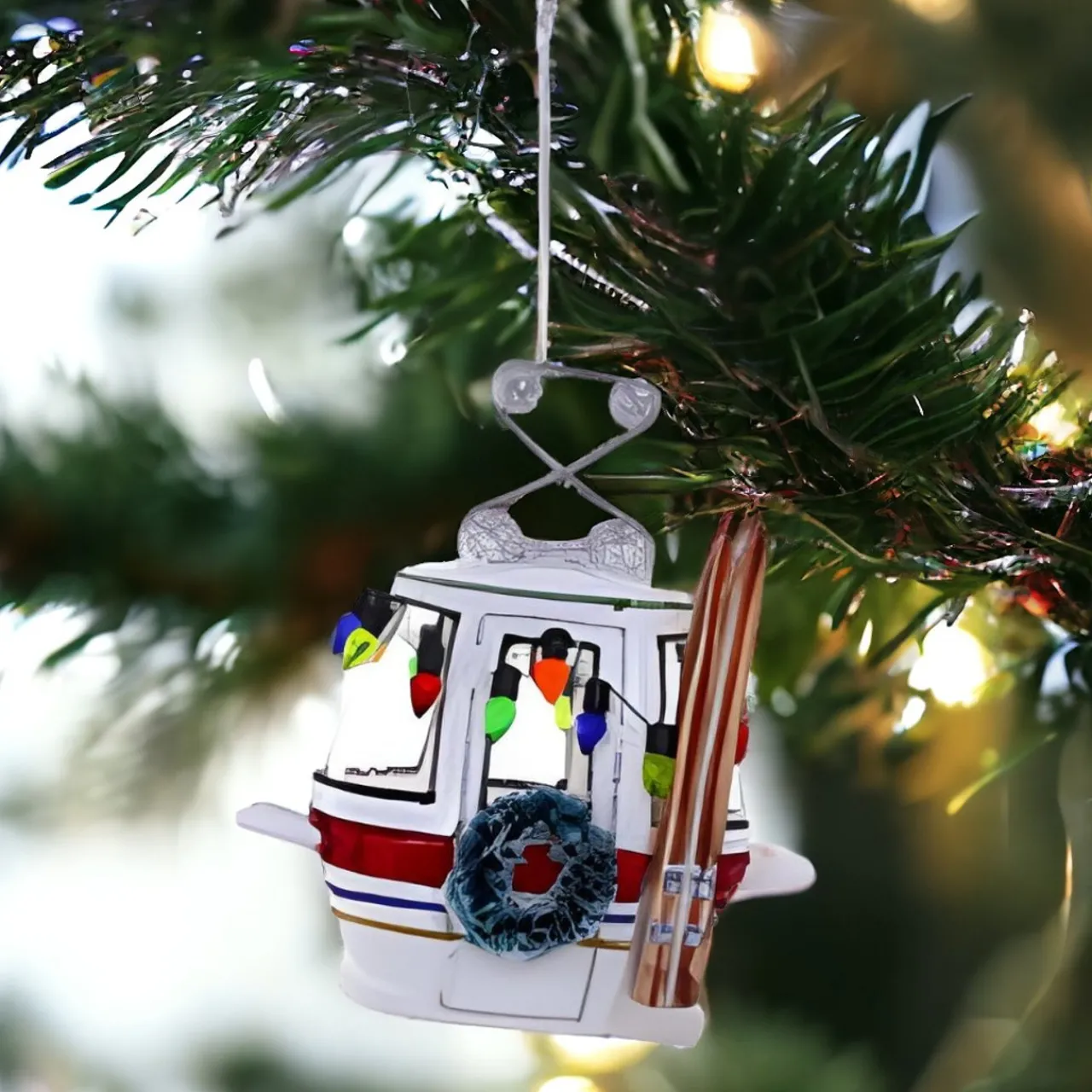 Alpine Silver Ski Slope Gondola Ornament<Cody Foster & Co. Hot