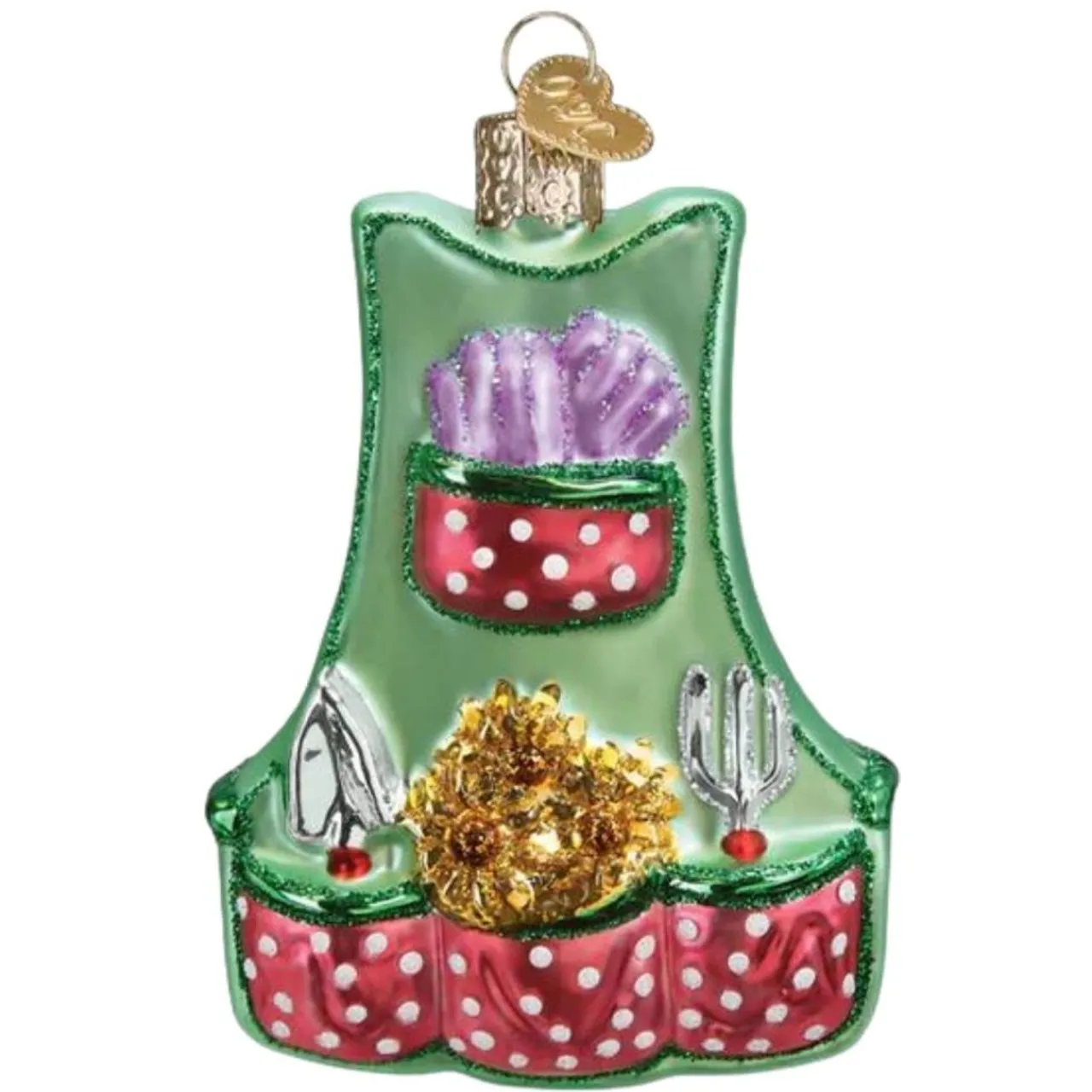4" Gardening Apron Ornament<Old World Glass Outlet