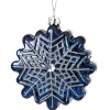 4" Glass Diamond Snowflake Ornament< Sale
