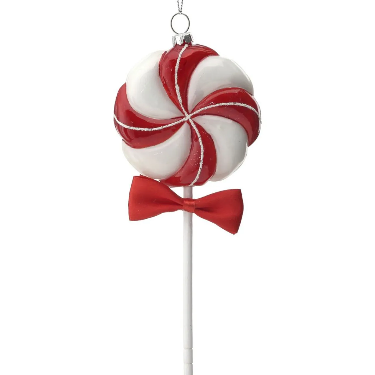 7.5" Glass Peppermint Lollipop Ornament< Online