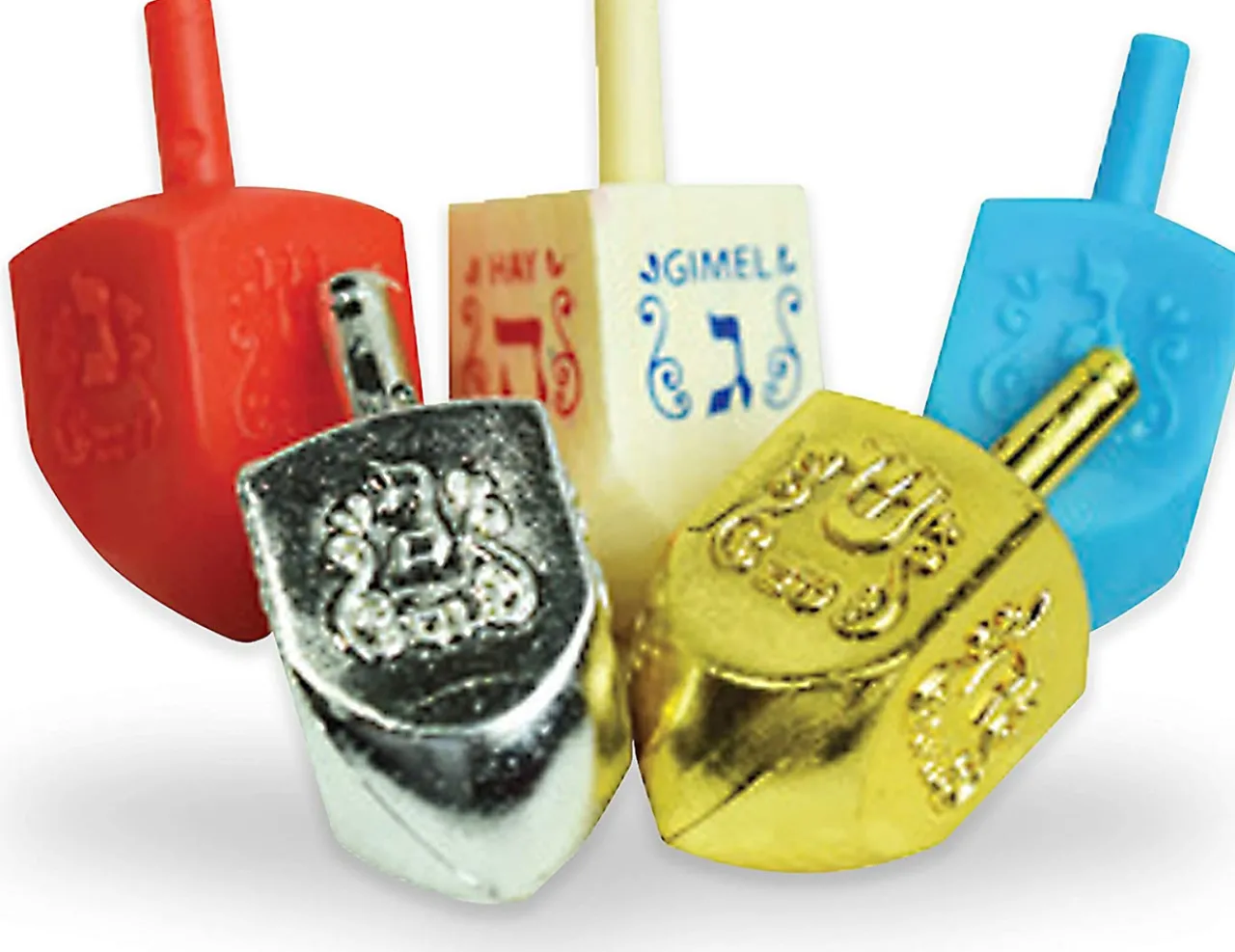 9" Menorah, Candles, Dreidel, Play Coins Hannukah Set Chrome< New