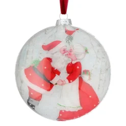 5" Mr &amp; Mre Claus Kissing Ornament< Clearance