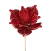 23" Red Glittered Metallic Magnolia Stem< Online