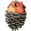 3.2" Roman Cardinals In a Pinecone Staring At Each Other Ornament< Discount
