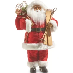 18" Santa with Skis Figurine< New