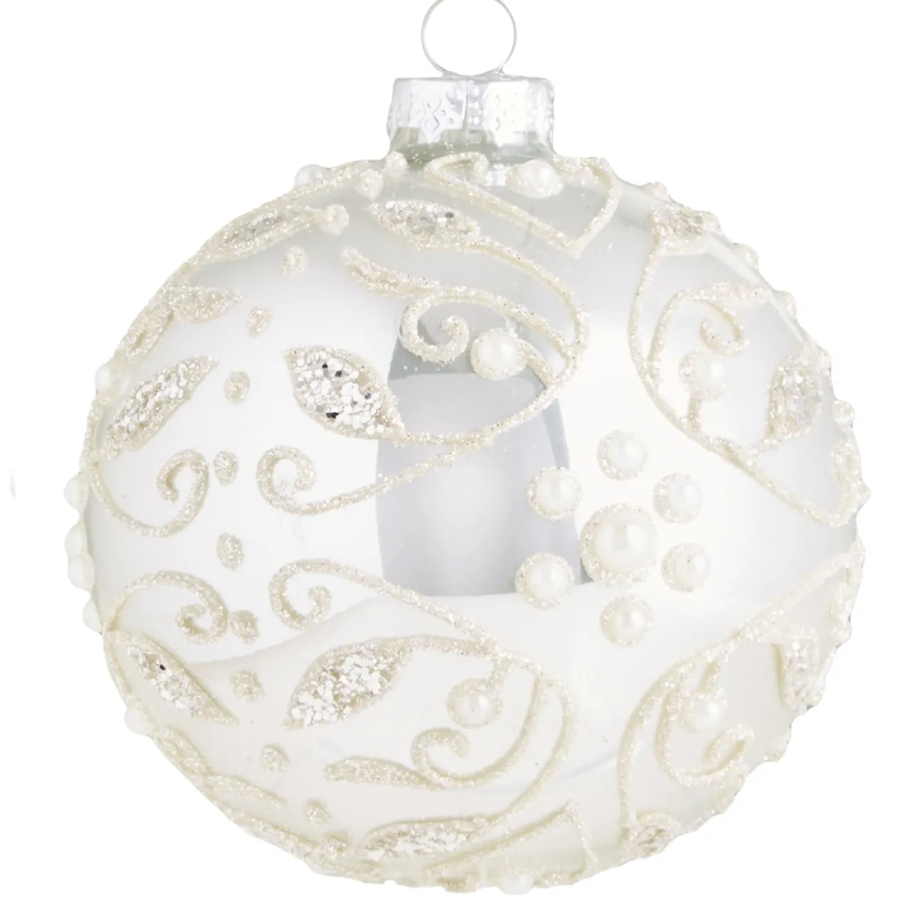 4" Silver Embellished Ball Ornament< Outlet