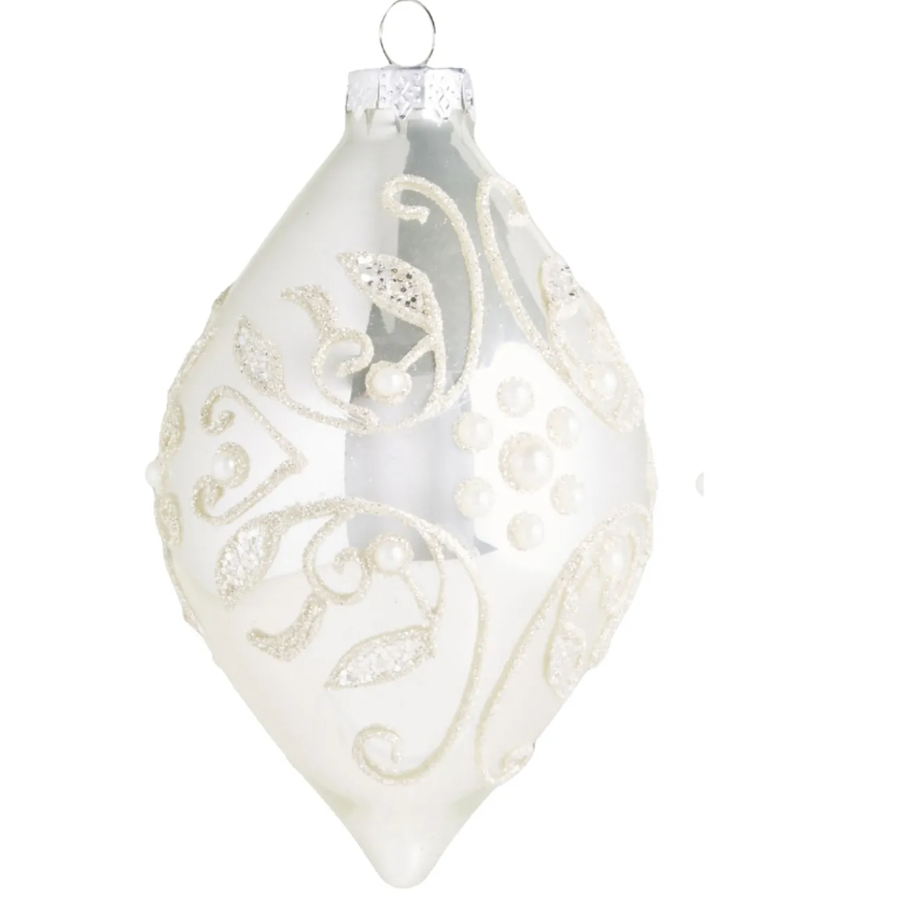 5.5" Silver Embellished Tear Drop Ornament< Fashion