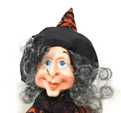 24" Sitting Witch Wearing An Orange Hat< Fashion