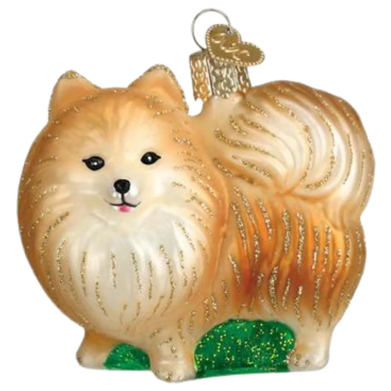 2.5" Standing Pomeranian Ornament<Old World Glass Hot