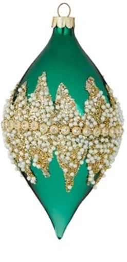 4" Teal Jewel Beaded Ornament< New
