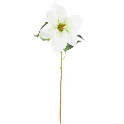 30" White Poinsettia Stem< Discount