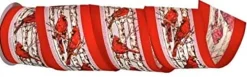 4" X 10 Yards Cardinals Birch Velvet Wired Ribbon< Online