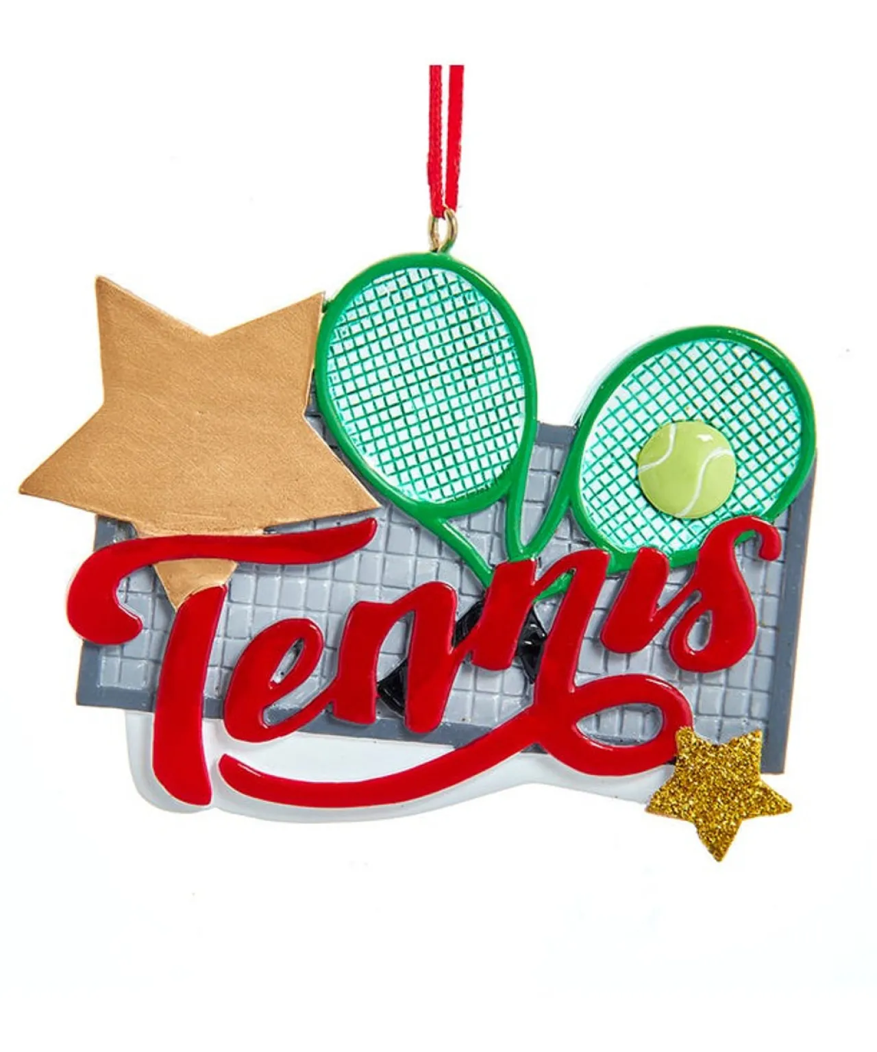 "Tennis" With Racquets Ornament For Personalization<Kurt Adler Hot