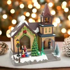 Animated Lighted Musical Holiday House Decor< Fashion