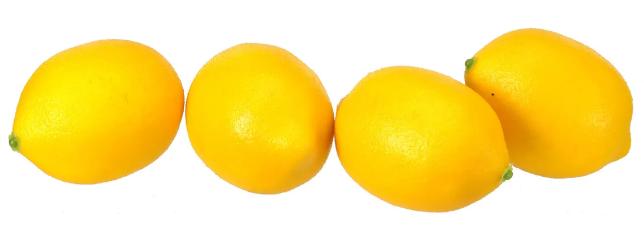 Bag of 4 Lemons, Artificial 3"< New