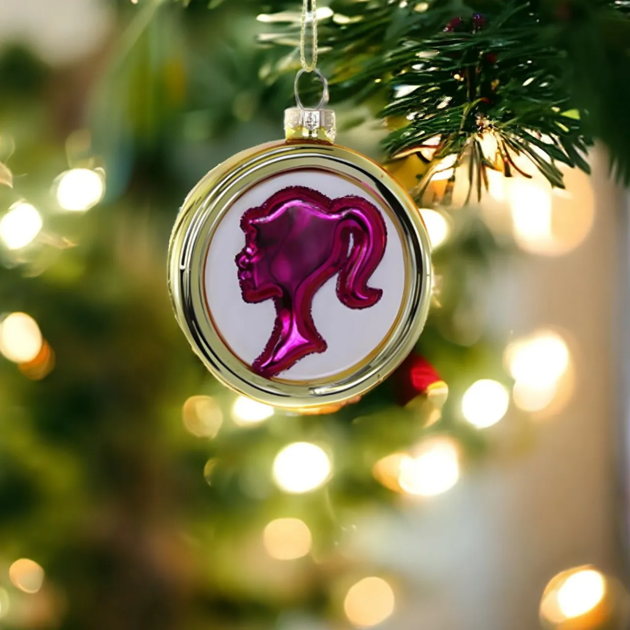 Barbie-Inspired Pink Cameo Ornament<Cody Foster & Co. Online
