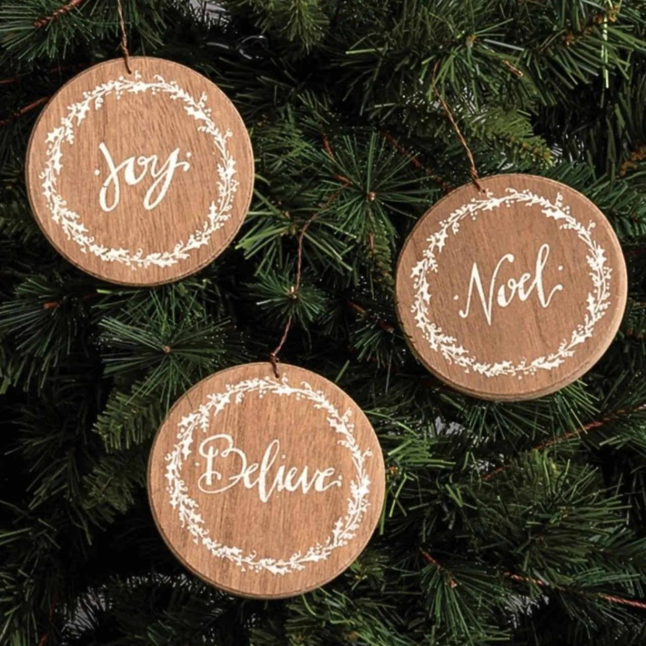 Barn Noel Believe Joy Set of 3 Ornaments< Best