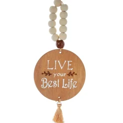 Beaded Plaque Ornament with The Sentiment Live Your Best Life<Kurt Adler Fashion