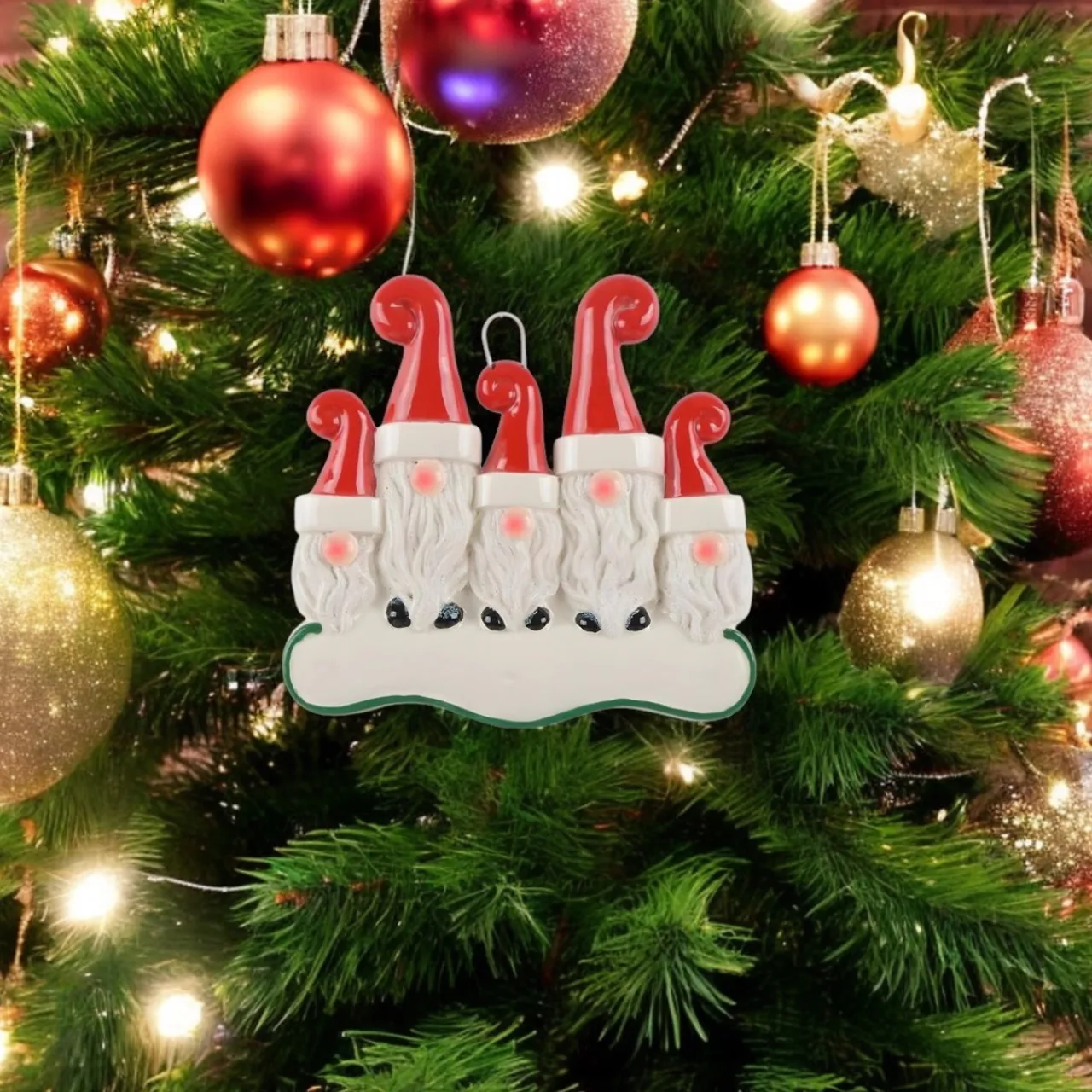 Bearded Gnomes Family of 5 Personalized Ornament< Outlet