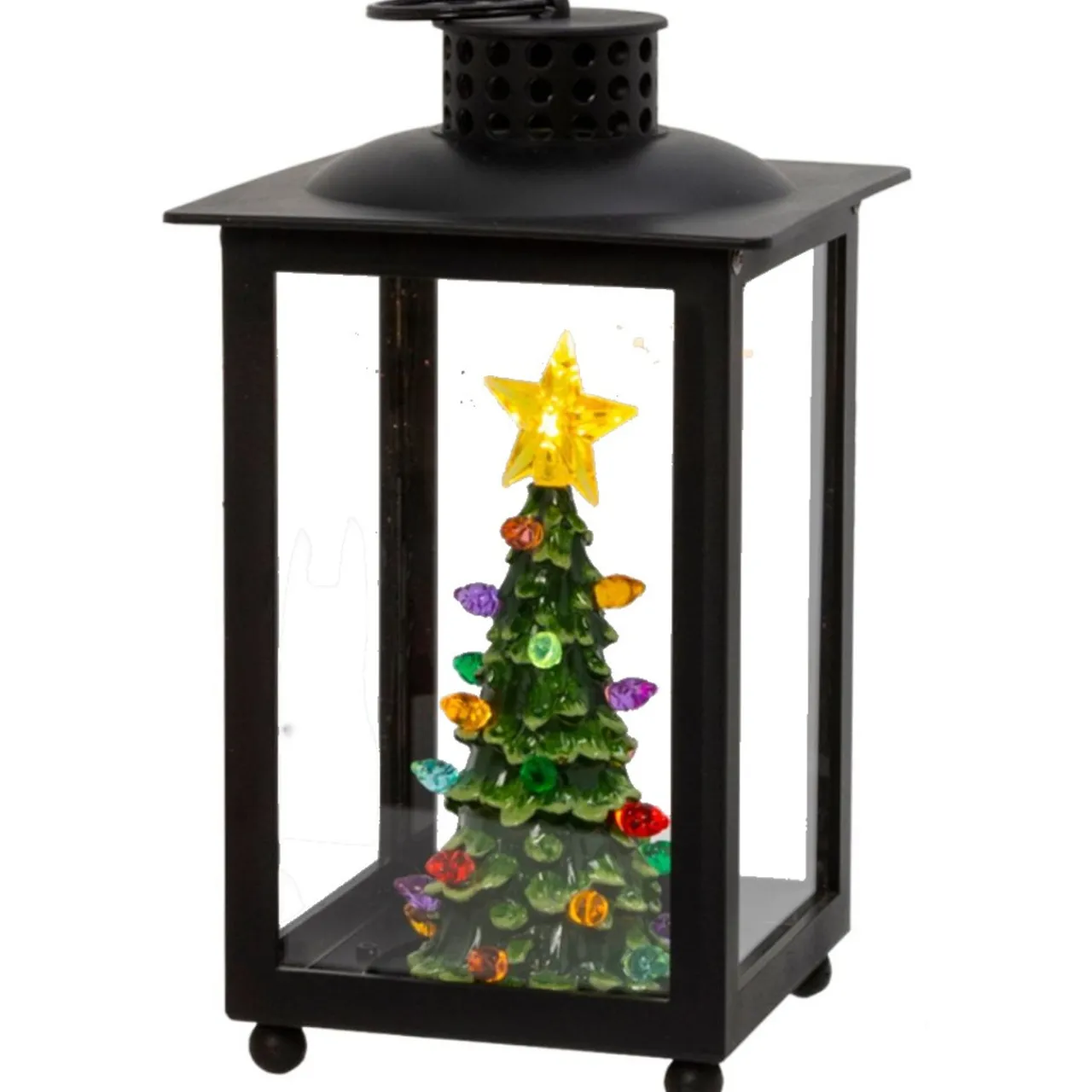 Black Holiday Lit Lantern - The Christmas Loft< Discount
