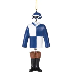 Blue And White Jockey Silks Hanging Ornament< Outlet
