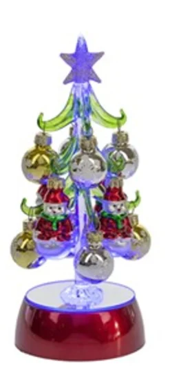Blue Lit Up Christmas Tree with Ornament< Discount