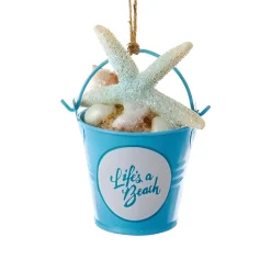 Blue Sand Beach Bucket Ornament<Kurt Adler Outlet