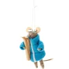 Blue Ski Mouse Ornament< Online