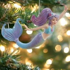 Blue Tail Mermaid Ornament, 4.5" Resin, E0985<Kurt Adler Discount