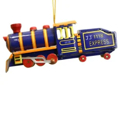Blue Tin Train Ornament< Discount