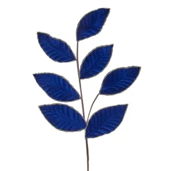 Blue Velvet Leaf Spray<Kurt Adler Sale