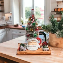 Bottle Brush Tree Santa Mug< Hot
