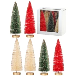 Box of 6 Vintage Glitter Large Sisal Trees< Fashion