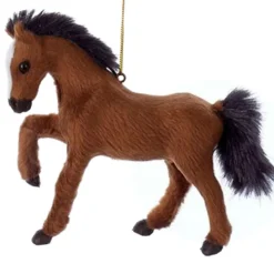 Brown Coat and Dark Brown Mane Plush Horse Ornament<Kurt Adler Hot