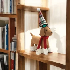 Brown Dog on Skis Figurine< Best