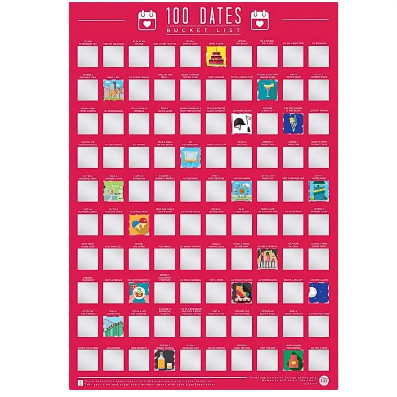 Bucket List: 100 Dates Scratch-Off Poster< Best