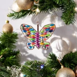 Butterfly Ornament with Colorful Paper Beads< Sale