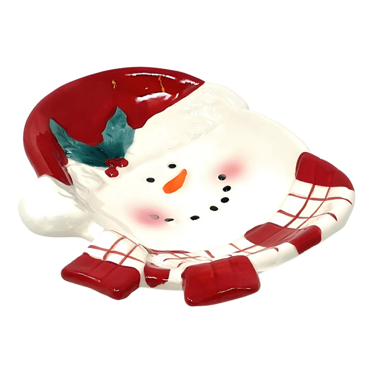 Cheerful Snowman Dolomite Candy Dish< Sale