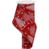 Christmas Trees And Snowflakes On A Red Velvet Ribbon 10 Yards Long x 4 Inches Wide< Outlet