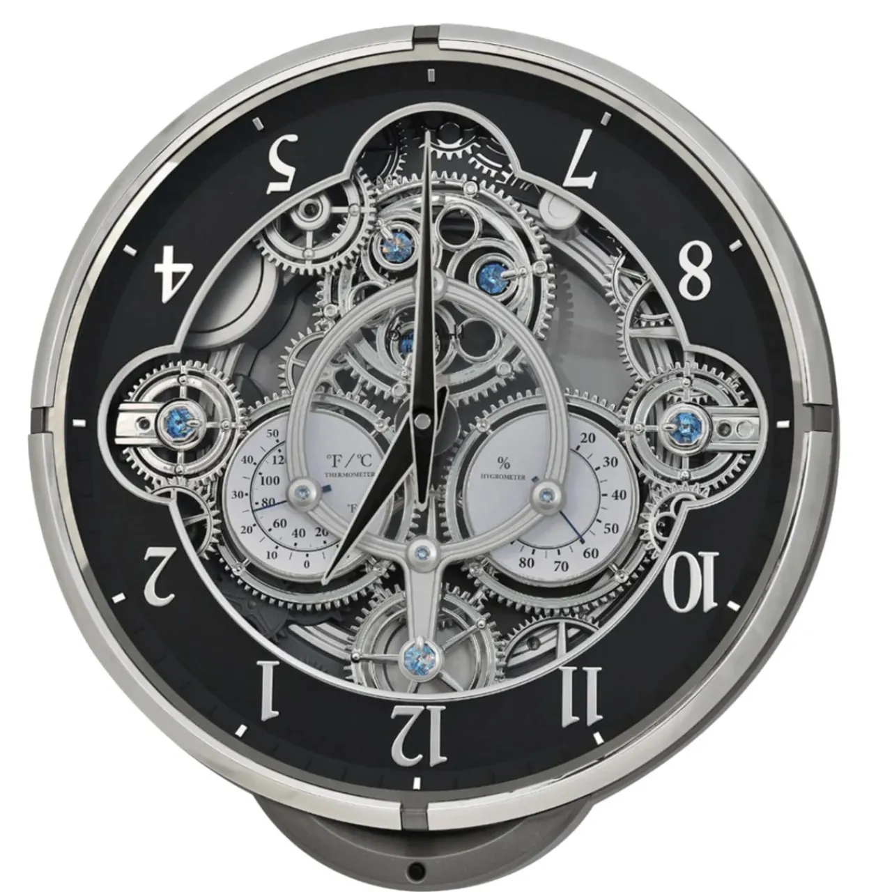 Chronograph Black-Silver Clock<Rhythm Clocks Fashion