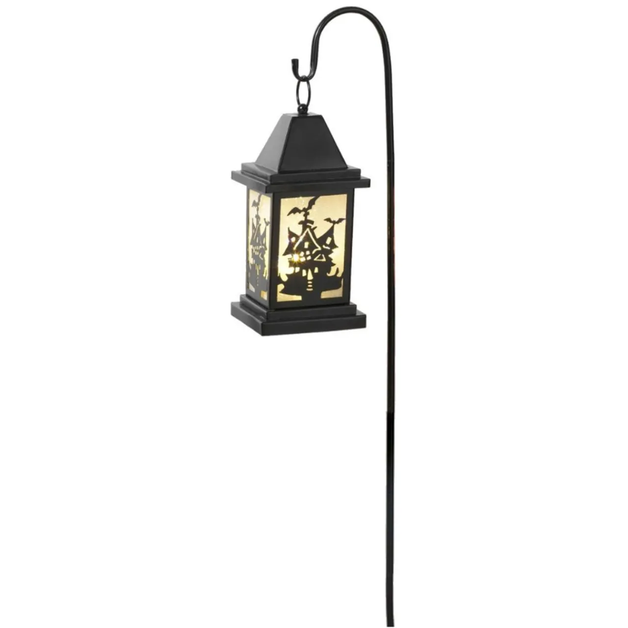 Clear Solar Powered Lantern With House & Yard Theme< New