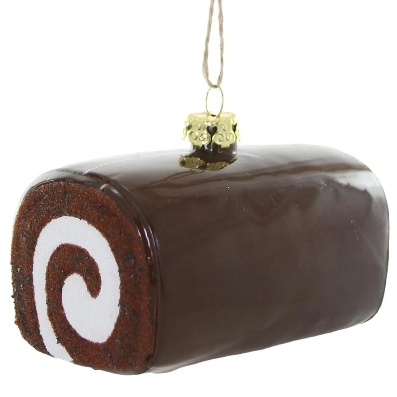 Cody Foster - Chocolate Swiss Roll Glass Ornament< New