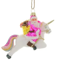 Cody Foster - Pastel Magical Fantastical Xmas Sant Blown Glass Ornament< Sale