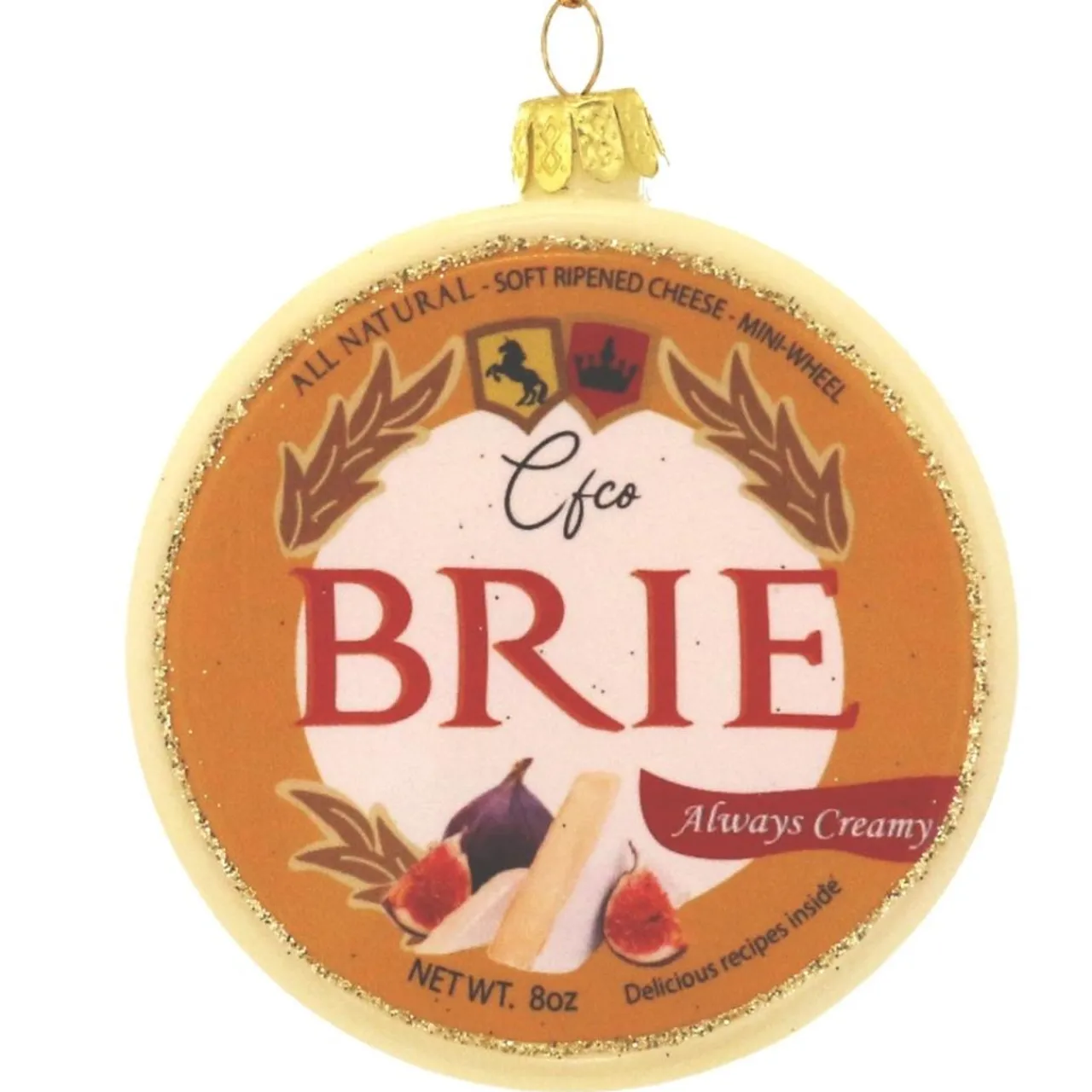 Cody Foster & Co - Brie Cheese Blown Glass Ornament< Best