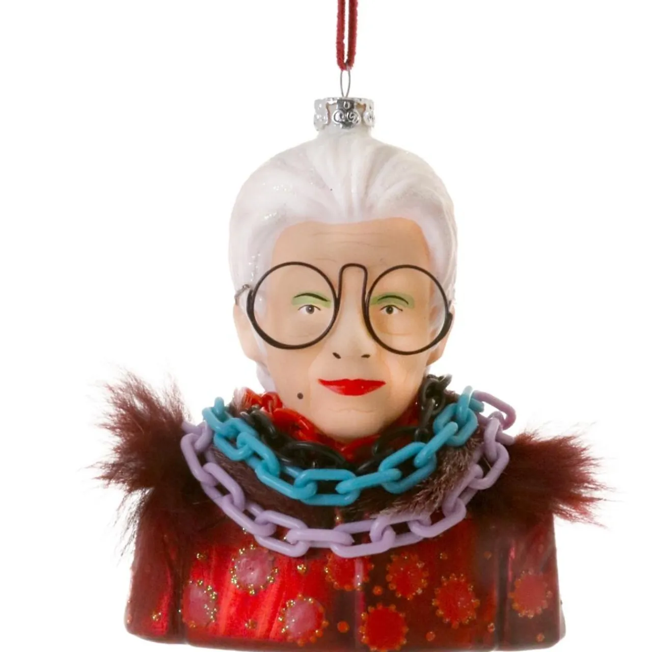 Cody Foster & Co - Iris Apfel Blown Glass Ornament< Outlet