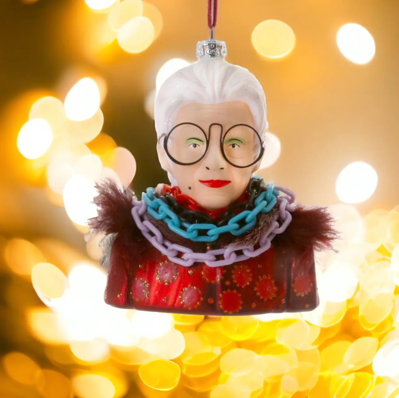 Cody Foster & Co - Iris Apfel Blown Glass Ornament< Outlet