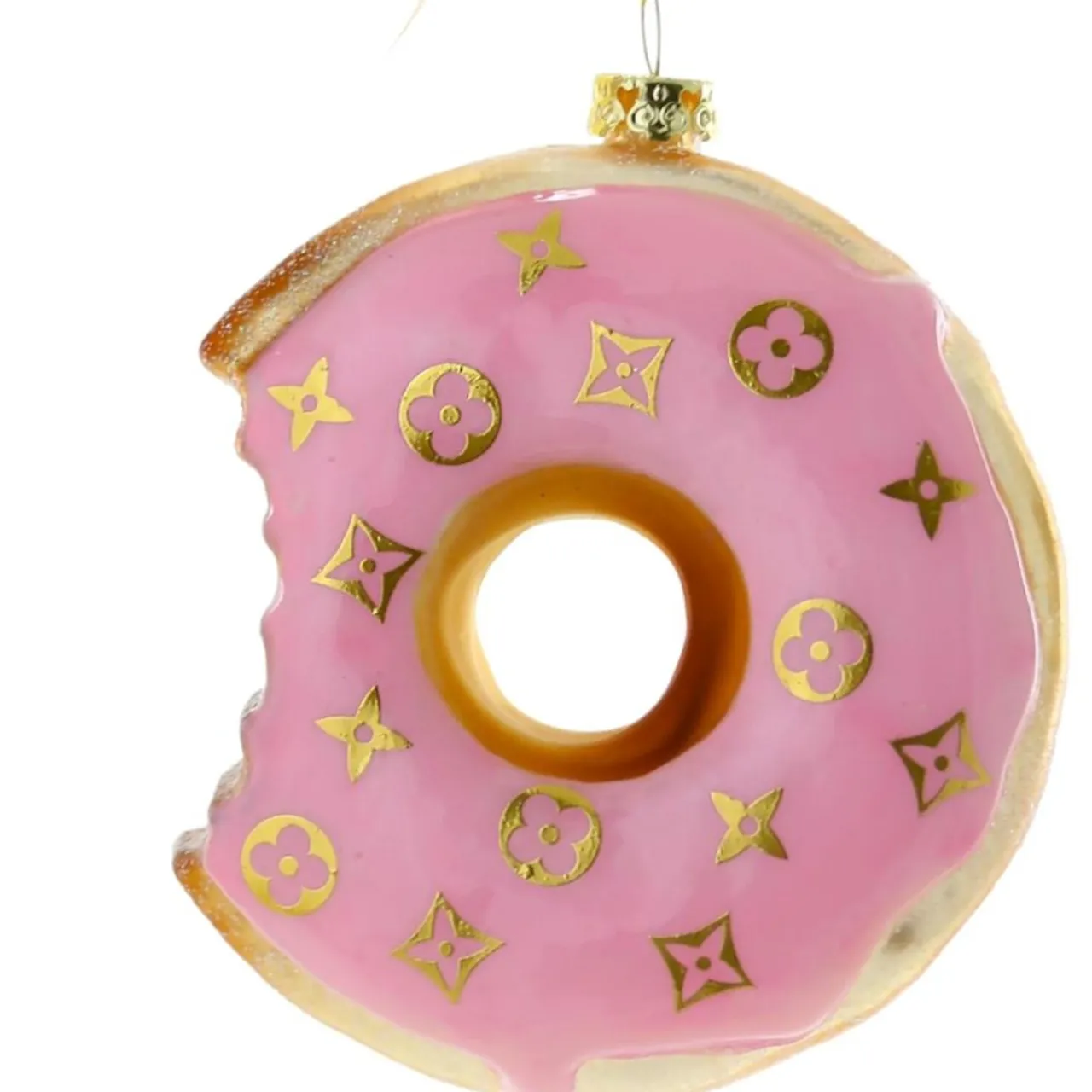 Cody Foster & Co - Pink Fashion House Donut Blown Glass Ornament< Best
