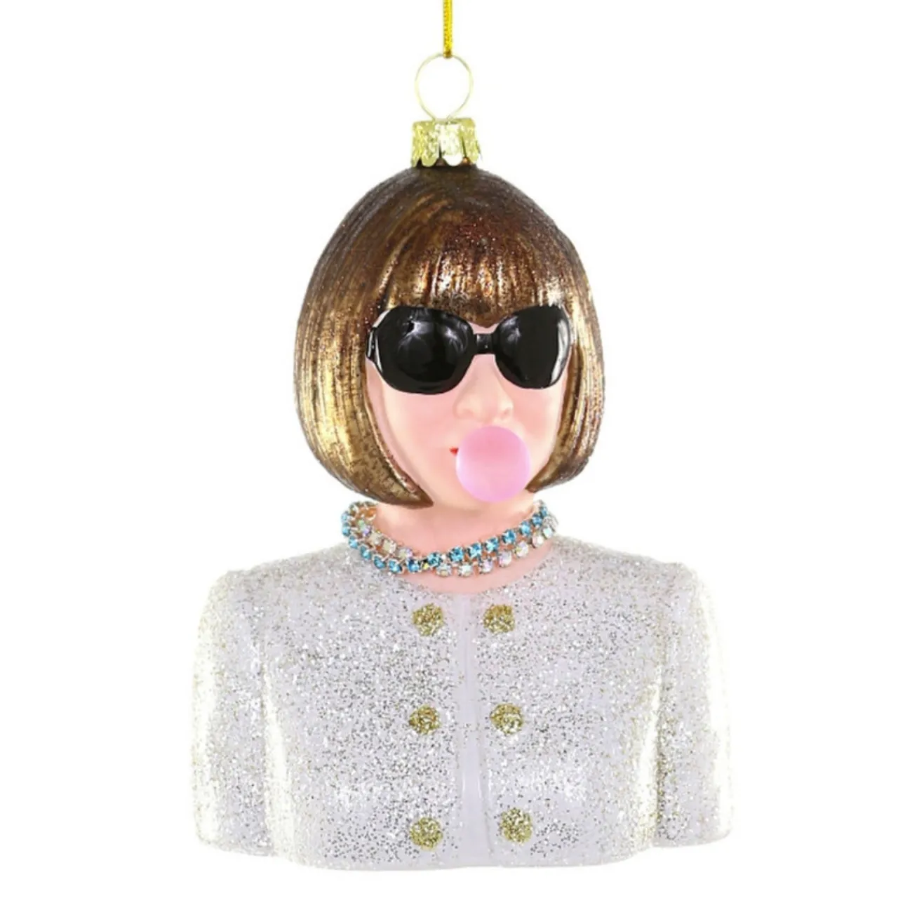 Cody Foster Anna Wintour Blowing Bubble Ornament< Sale